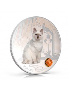 Fiji 2013 Fluffy Cat IV Birman Sacred Cat Dogs & Cats 1 Oz Proof Silver Coin