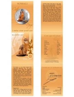 Fiji 2013 Fluffy Cat II Somali Dogs & Cats Series 1 Oz Proof Silver Coin