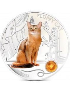Fiji 2013 Fluffy Cat II Somali Dogs & Cats Series 1 Oz Proof Silver Coin