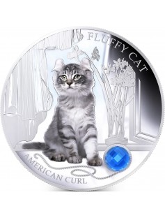 Fiji 2013 Fluffy Cat AMERICAN CURL Dogs & Cats 1 Oz Proof Silver Coin